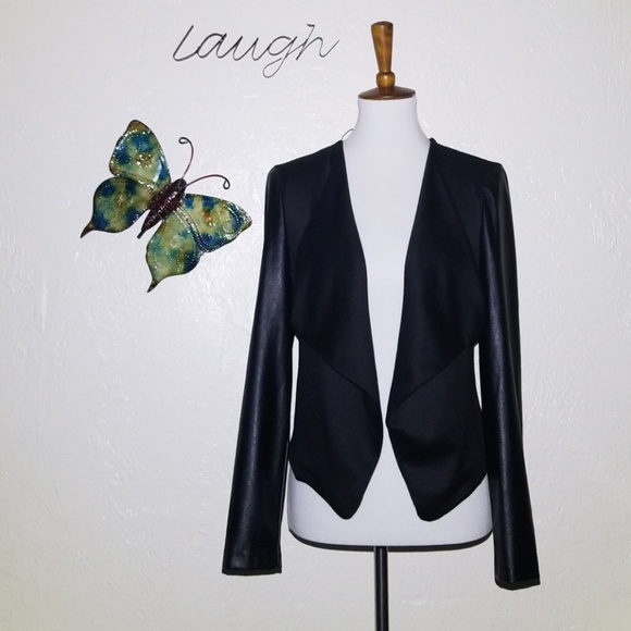 Charlotte Russe Jackets & Blazers - Black Faux Leather Sleeve Jacket